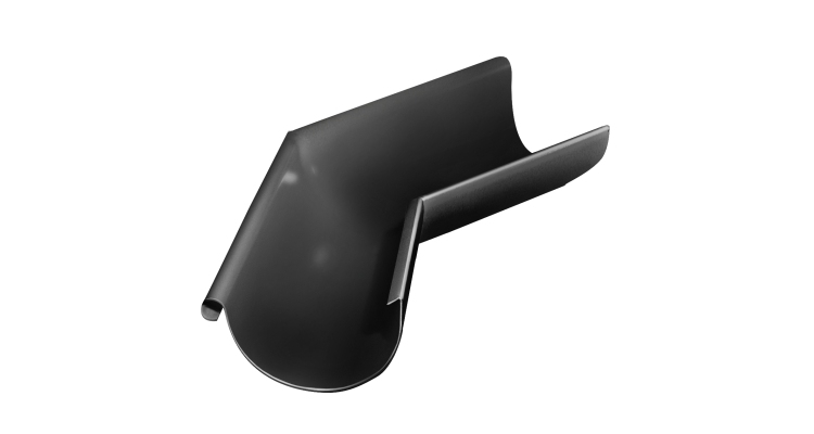 Угол желоба внешний Grand Line PU 135 гр 125 мм RAL 9005 черный