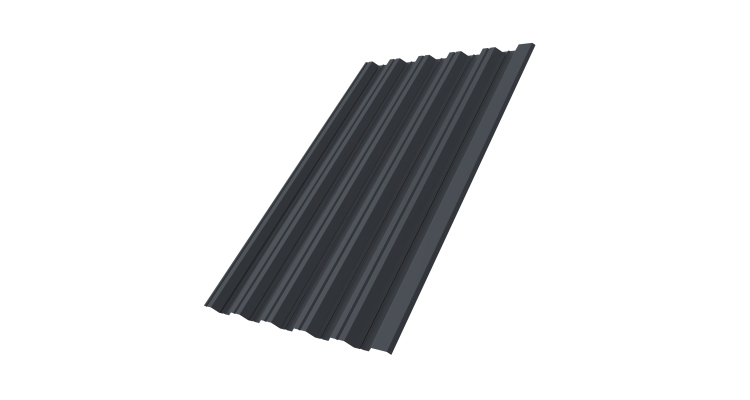 Профнастил НС35R 0.45 PE-Double RAL 7024 мокрый асфальт