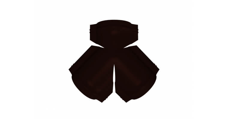 Тройник Y конька полукруглого 0,45 PE RR 32 темно-коричневый