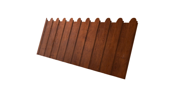 Профнастил С8А фигурный 0,4 Print Premium Golden Wood Fresh TwinColor