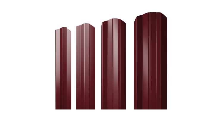 Штакетник М-образный A фигурный 0,45 PE RAL 3005 красное вино