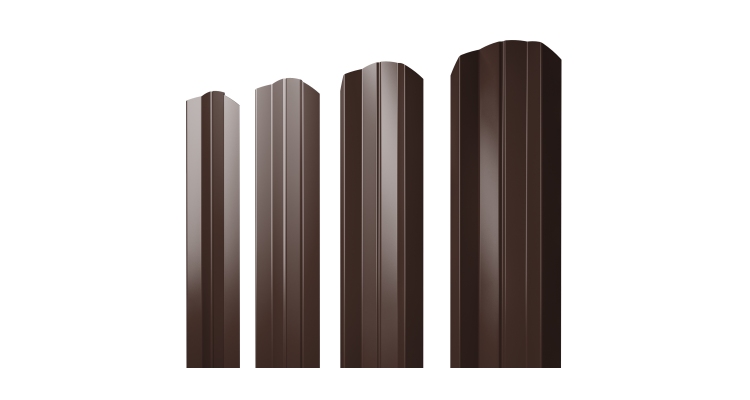 Штакетник М-образный A фигурный 0,5 Satin RAL 8017 шоколад