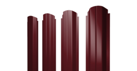 Штакетник П-образный A фигурный 0,45 PE-Double RAL 3005 красное вино