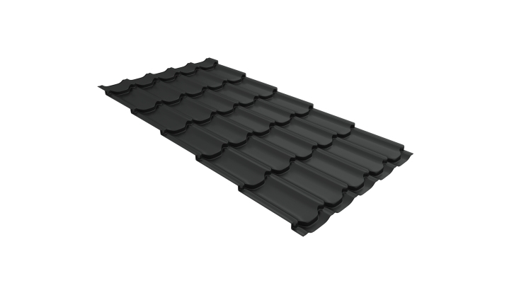 Металлочерепица квинта плюс 0,45 Drap TX RAL 7016 антрацитово-серый