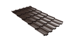 Металлочерепица  квинта плюс Grand Line c 3D резом 0,45 Drap TX RAL 8017 шоколад