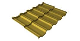 Металлочерепица модульная квинта uno GL 0,45 PE RAL 1018 цинково-желтый