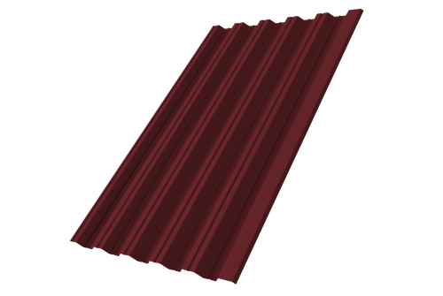 Профнастил НС35R 0,5 Satin Matt RAL 3005 красное вино