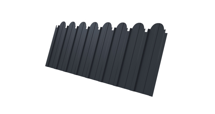 Профнастил C10A фигурный 0.5 Drap RAL 7024 мокрый асфальт