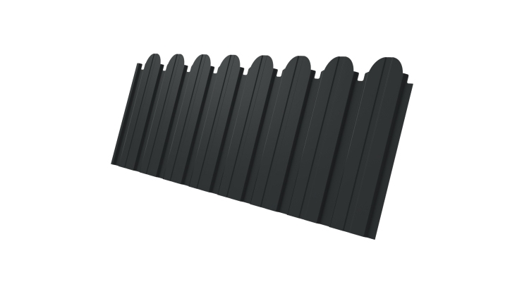 Профнастил C10B фигурный 0.5 Satin Matt RAL 7016 антрацитово-серый