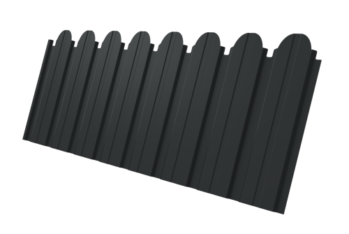 Профнастил C10B фигурный 0.5 Drap TX RAL 7016 антрацитово-серый