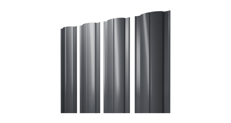 Штакетник Круглый с прямым резом 0,45 Drap ST RR 32 темно-коричневый