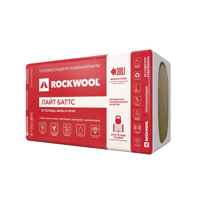 Утеплитель Rockwool Лайт Баттс, 1000х600х50мм (в упак.0,3 м3)