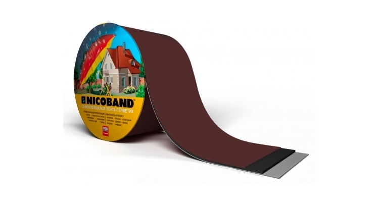 Лента герметизирующая Технониколь Nicoband самоклеящаяся 10мх20см, коричневая