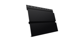 Софит металлический Квадро Брус без перфорации 0,5 Satin с пленкой RAL 9005 черный