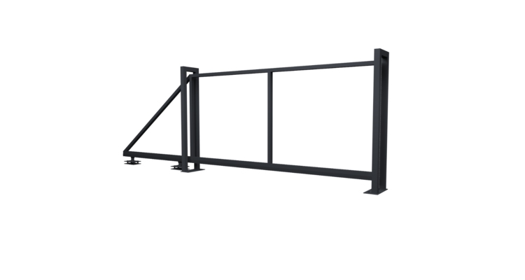 Ворота откатные Жалюзи Texas 1.8х3.5 RAL 7024 без заполнения (ламель 125 мм)