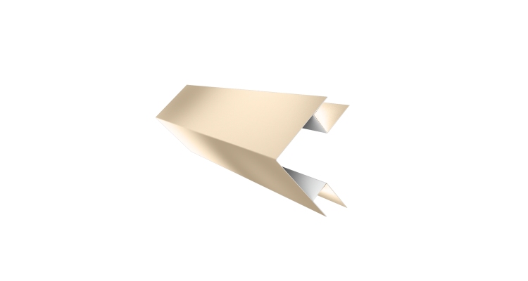 Планка угла внешнего сложного Экобрус Grand Line 0,5 Satin с пленкой RAL 1015 светлая слоновая кость (3м)