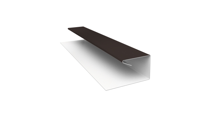 Планка П-образная завершающая сложная (КД) 0,5 Satin с пленкой RR 32 темно-коричневый (3м)