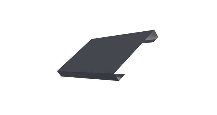 Ламель лицевая 150 забора жалюзи Texas стартовая/финишная для калиток и ворот 0.45 Drap ST с пленкой RAL 7024 мокрый асфальт