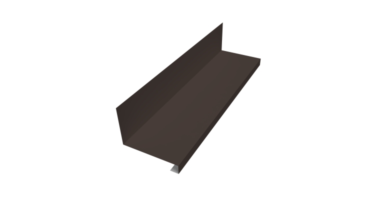 Планка примыкание нижнее к трубе для Кликфальц Pro Grand Line 0,5 Satin Matt RR 32 темно-коричневый (2м)