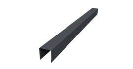 Планка вертикальная лицевая для забора жалюзи Palermo 0,45 PE-Double RAL 7024 мокрый асфальт (2м)