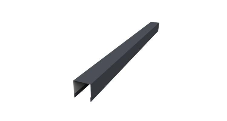 Планка вертикальная лицевая для забора жалюзи Palermo 0,5 PurPro Matt 275 RAL 7024 мокрый асфальт (2,5м)