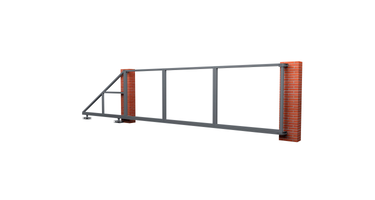 Ворота откатные Жалюзи к кирпичному столбу 2,0х6,0 RAL 7024