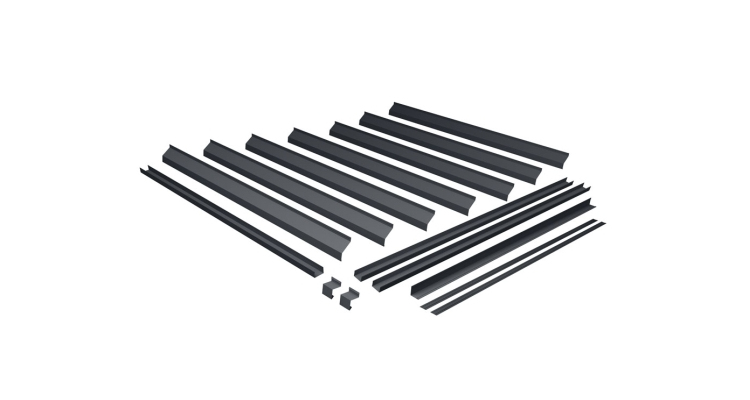 Комплект секции забора жалюзи Milan new 2,0х2,5м 0,45 PE-Double RAL 7024 мокрый асфальт