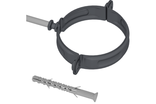 Хомут трубы на кирпич GL PE 100 мм RAL 7024 мокрый асфальт