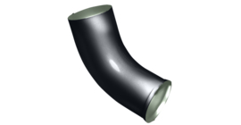 Колено стока GL PE 100 мм RAL 7024 мокрый асфальт