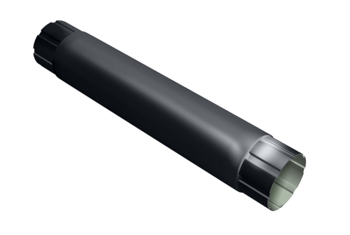 Труба круглая соединительная GL PE 100 мм 1 м RAL 7024 мокрый асфальт